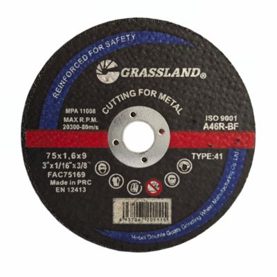 Δίσκοι λείανσης μετάλλων 3 ιντσών για ευθείες και καθαρές κοπές 75mm x 1.6mm x 9mm Συνεχούς περιφέρειας λεπίδα Ανθεκτικό λειαντικό οξειδίου του αργιλίου 80 m/s