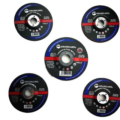 115mm X 6.4mm X 22.23mm συνδεμένο ρητίνη τρίξιμο 24 λειαντικοί δίσκοι μύλων για το μέταλλο υπέροχο