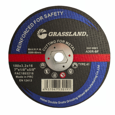 GRASSLAND 7 ιντσών ατσάλινα δίσκοι άλεσης με μονοκρυσταλλικό λιωμένο αλουμίνιο 180mm X 3.2mm X 16mm